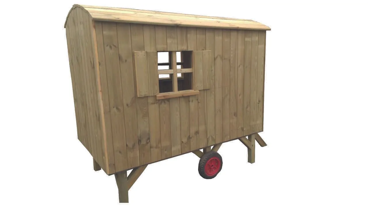 Bauwagen aus Massivholz | Kinder-Bauwagen | Dragon Toys_64300_