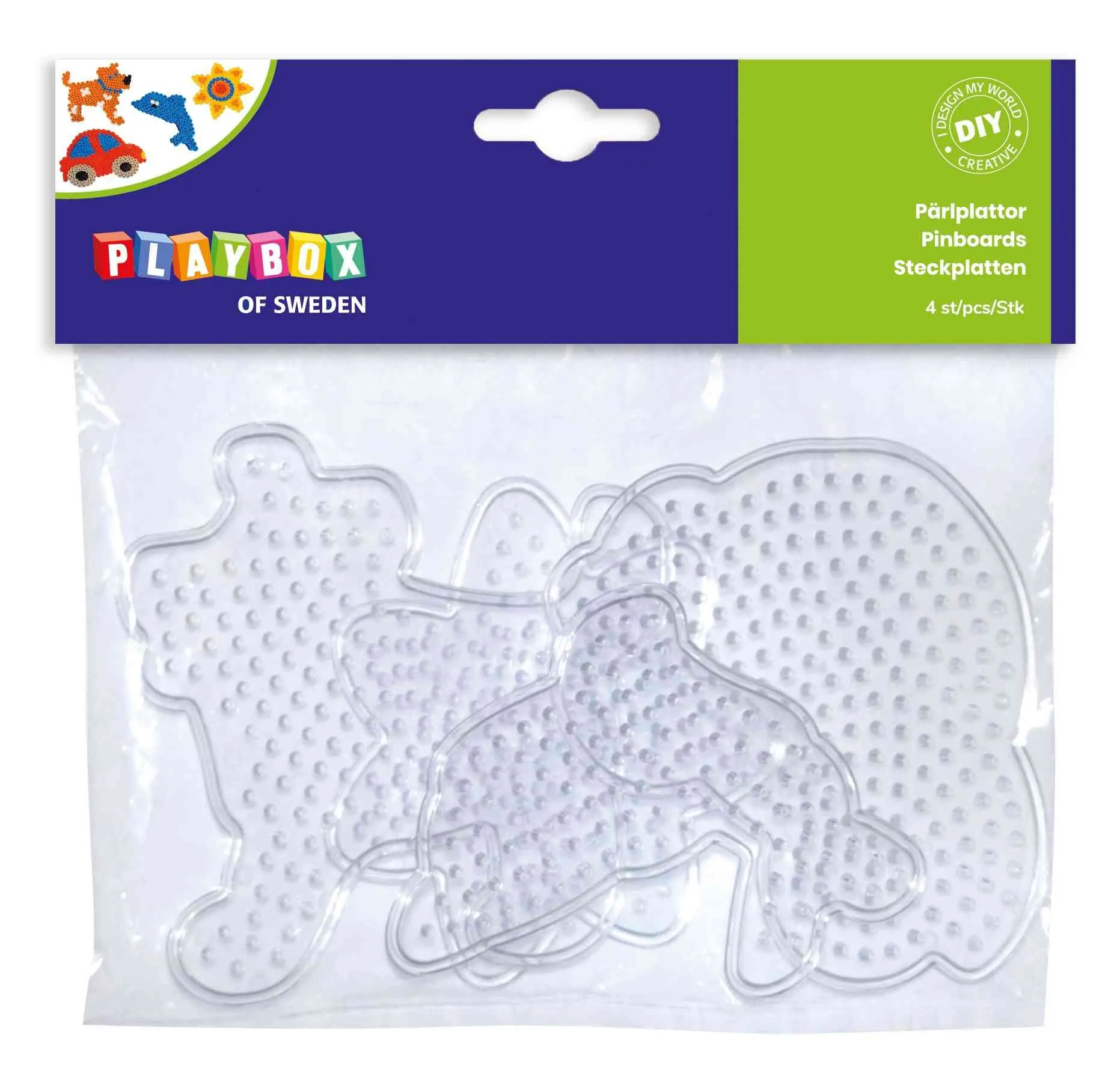 Steckplatten für Bügelperlen 4 Stück | Bügelperlen Platten | Dragon Toys_13072_