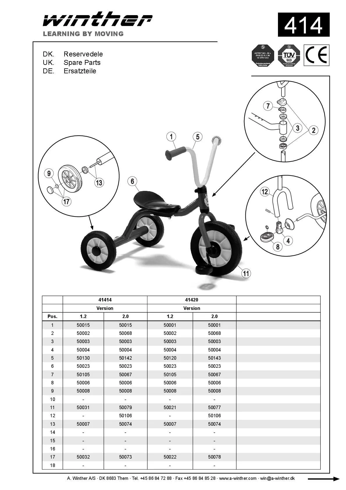 8600414-002 MINI Krippendreirad | Winther Dreirad
