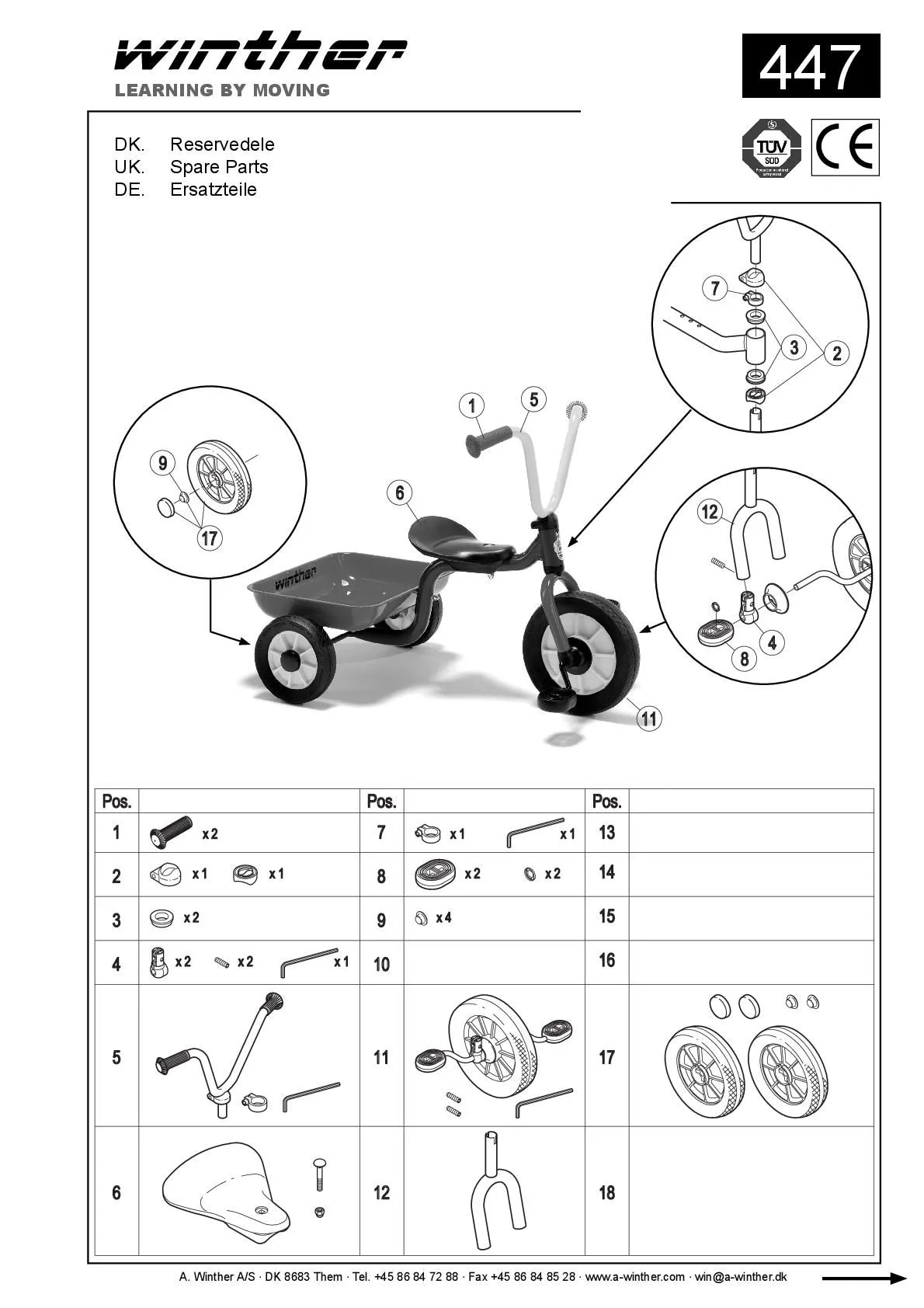 8600447-001 MINI Krippendreirad mit Wanne | Winther Dreirad
