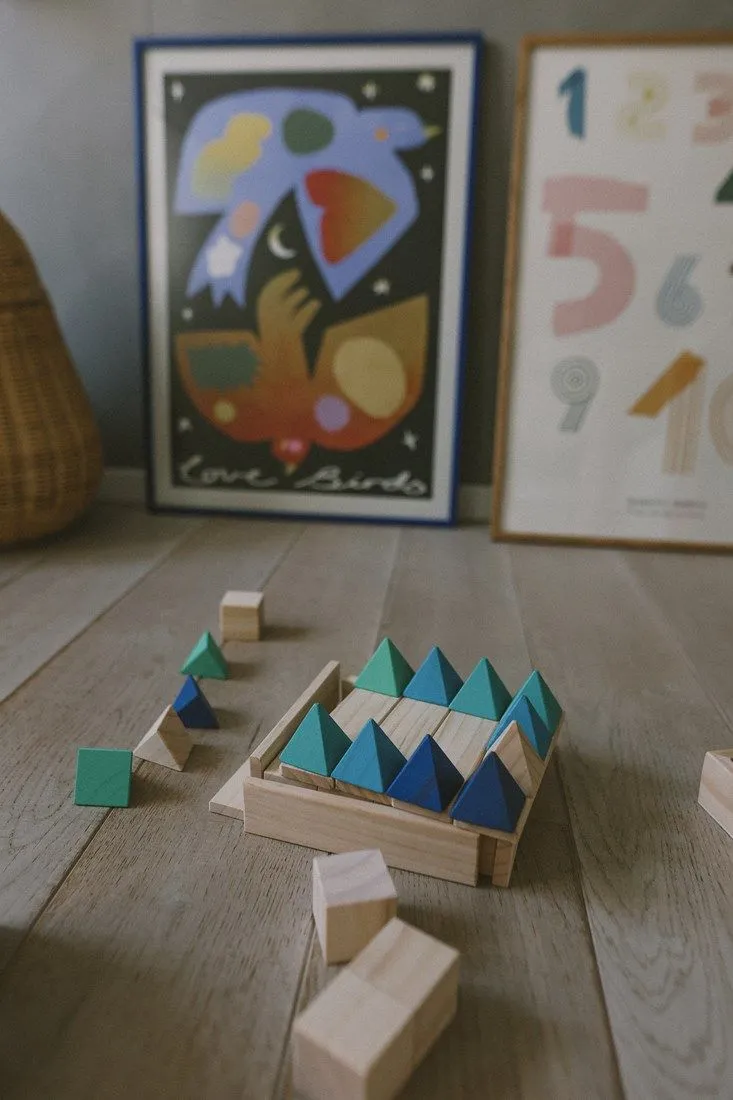 Montessori Holzbaustein-Set Regenbogen 100 teilig_35225 - Regenbogen_