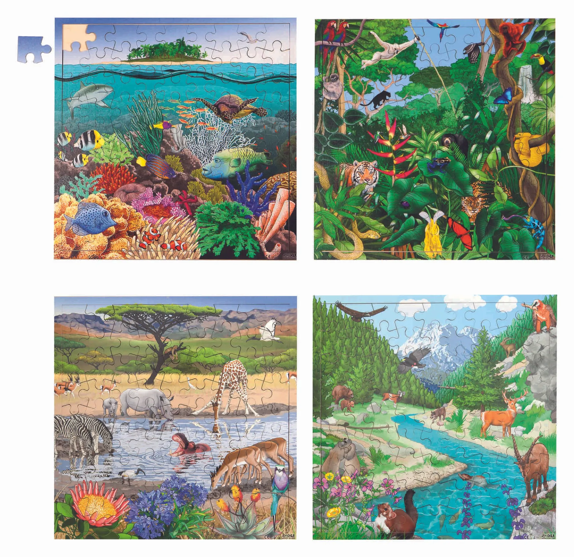 Virtuelles Puzzle "Lebensräume" | Puzzle Tiere | Dragon Toys_30204_