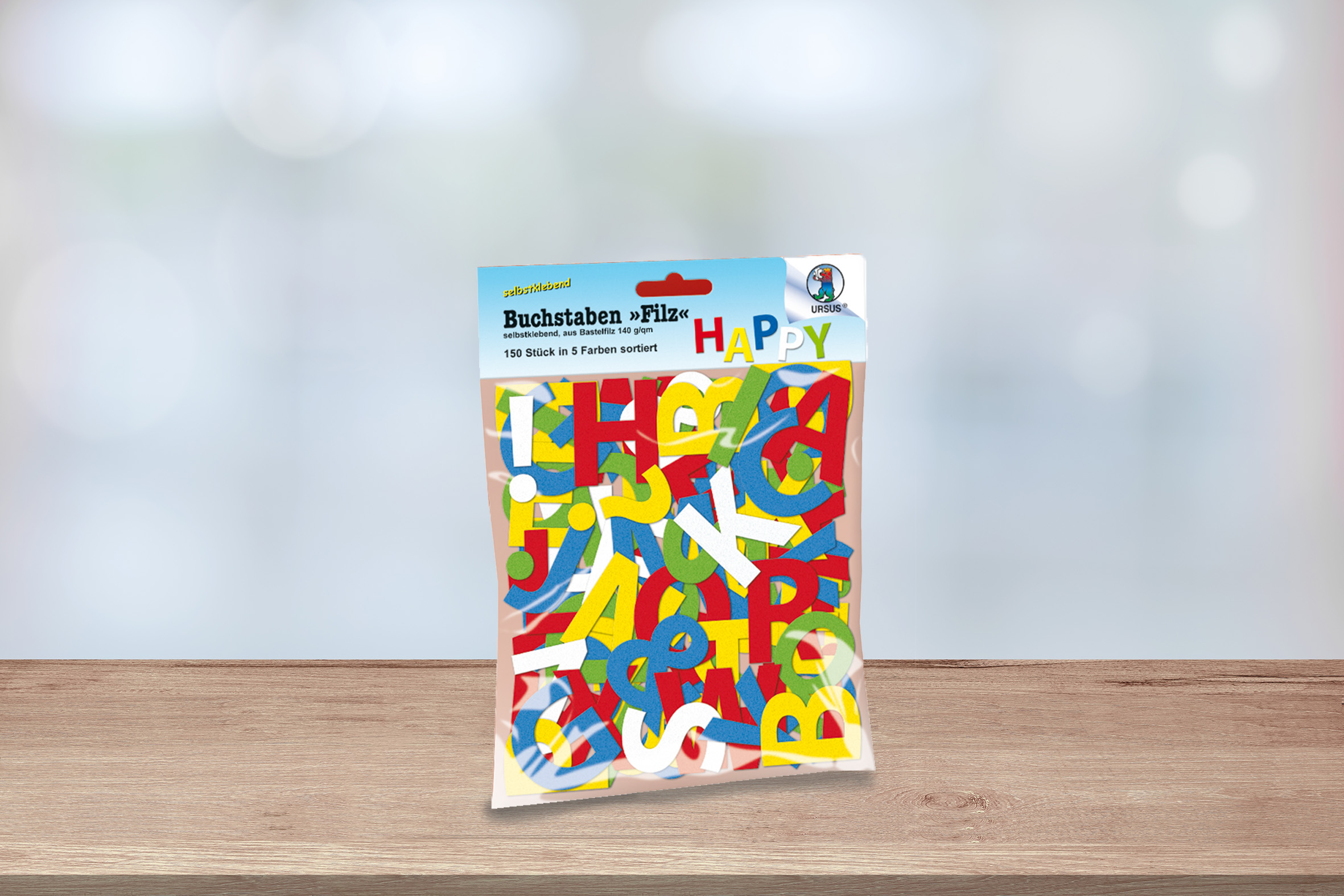 Buchstaben aus Filz Tüte mit Filzbuchstaben