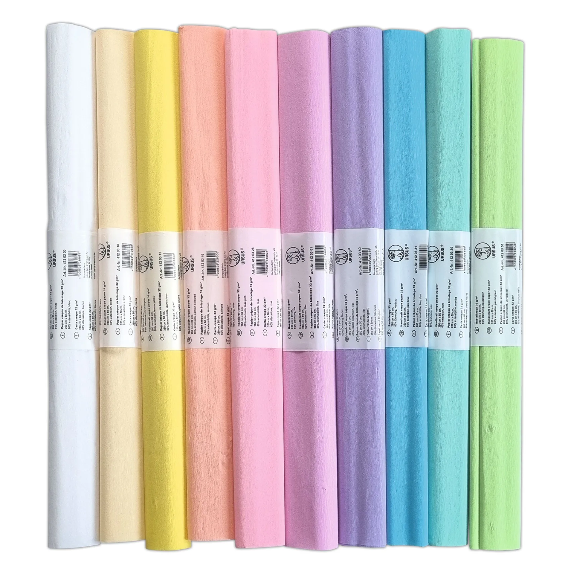 411-03-99-A Bastelkrepp, 10 Rollen + 10 Farben sortiert | URSUS