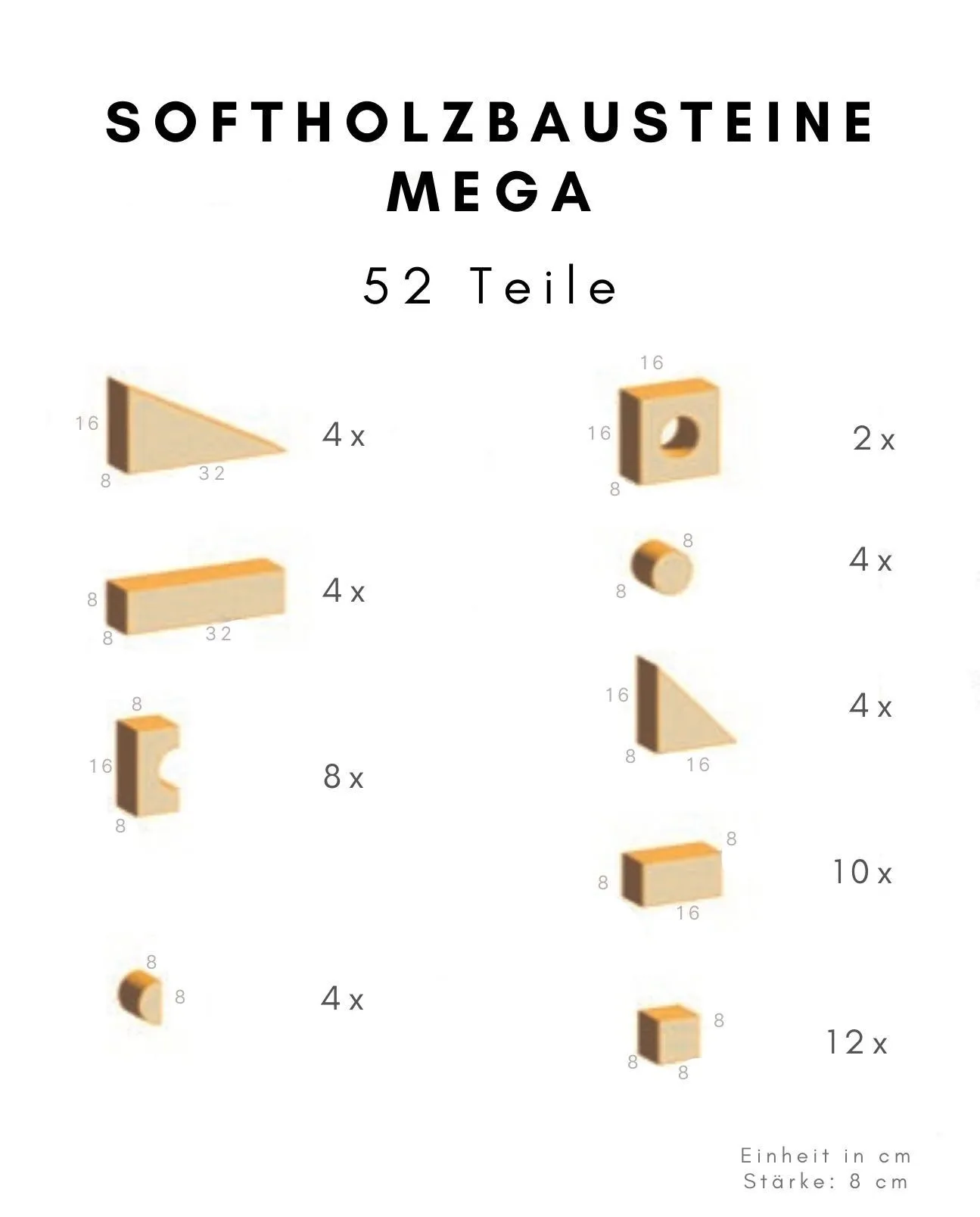 Softbausteine Holzoptik MEGA 52-tlg. | Dragon Toys