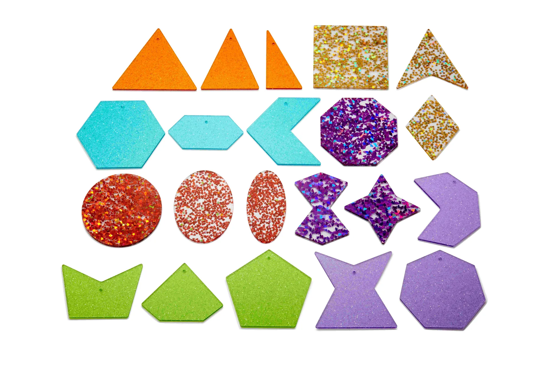 Glitzer Formen 21-tlg. | Geometrie-Formen | Dragon Toys_30140_