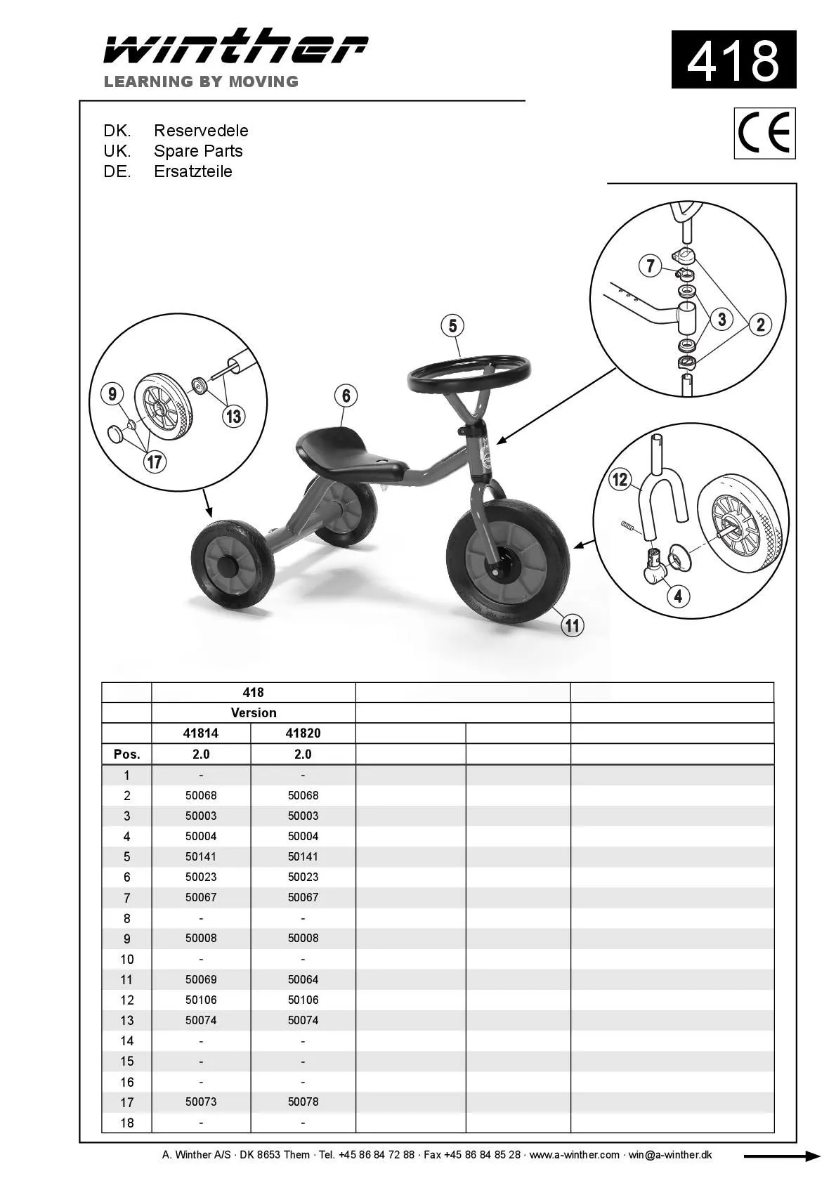 8600418-002 MINI Rutschdreirad | Winther Rutschdreirad