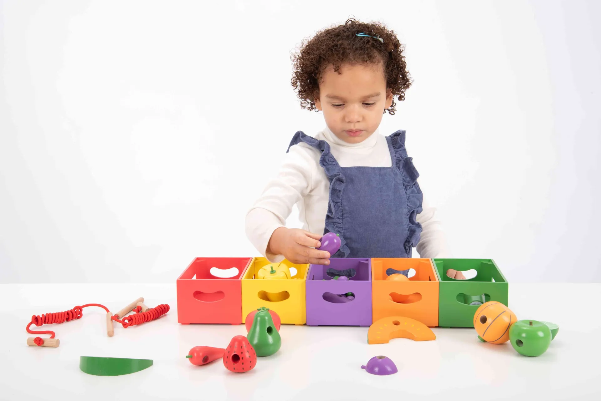 35005_3 Fädelspiel "Früchtekisten" | Dragon Toys