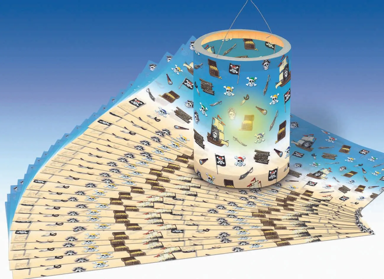 Piratentransparentpapier, 25 Bögen | Laternen Transparentpapier | Dragon Toys_U1790 00 00_