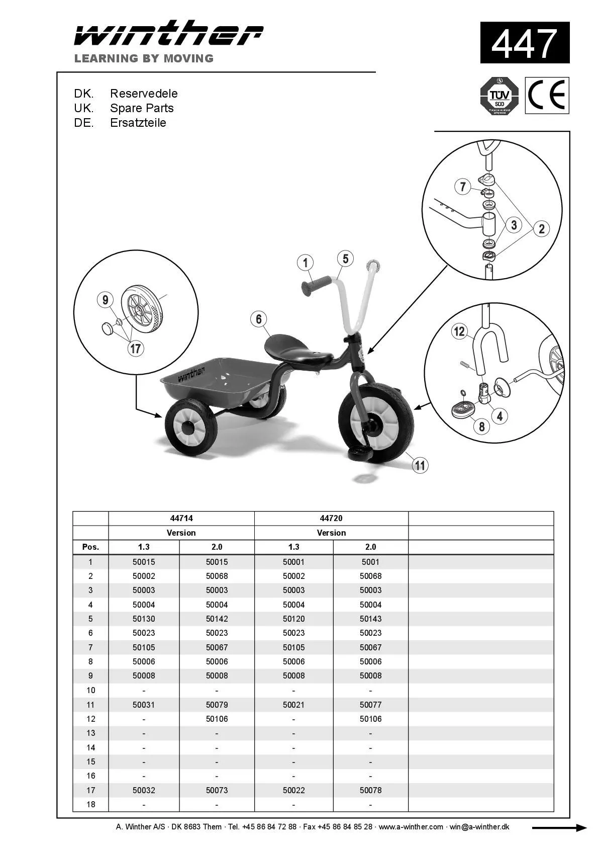8600447-002 MINI Krippendreirad mit Wanne | Winther Dreirad
