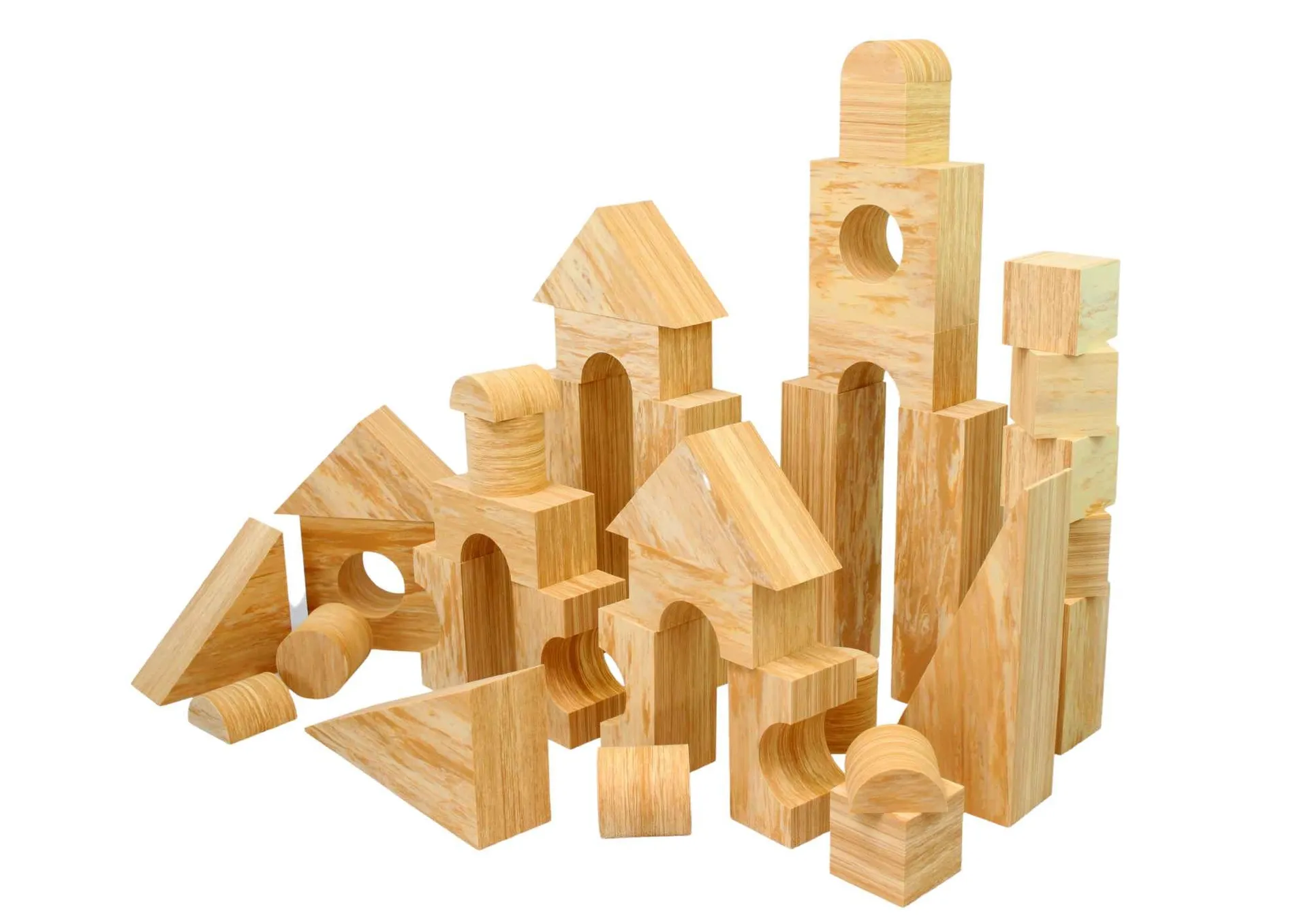 Softbausteine Holzoptik MEGA 52-tlg. | Dragon Toys_04710_