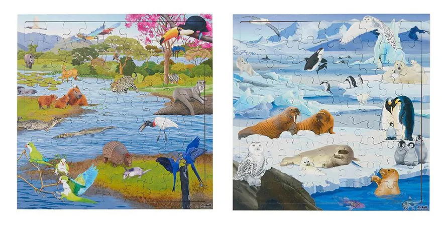 Virtuelles Puzzle "Lebensräume" | Puzzle Tiere | Dragon Toys