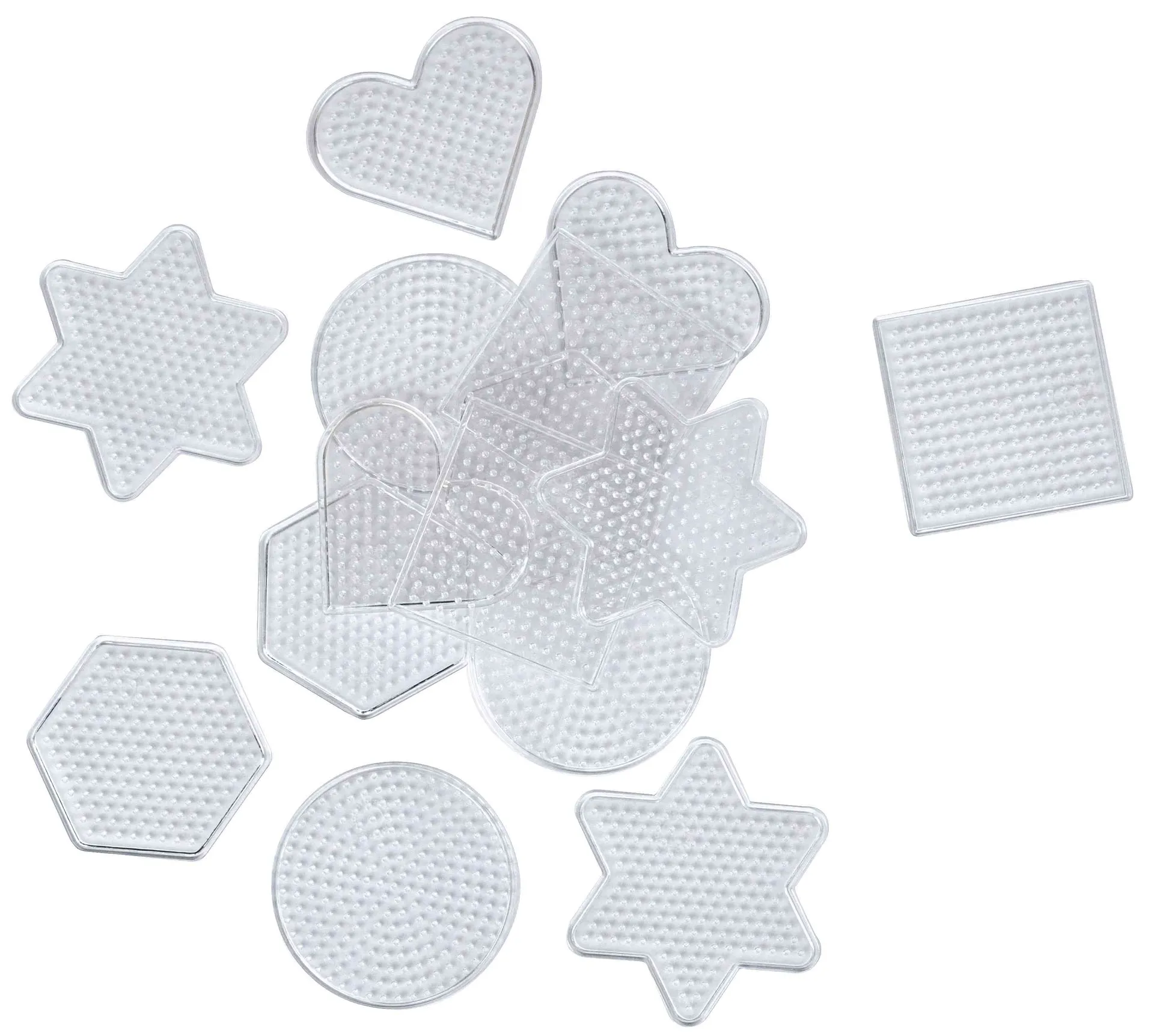 Steckplatten transparent 15 Stück | Bügelperlen Platten | Dragon Toys_13076_