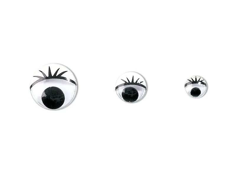 Wackelaugen mit Wimpern, rund, 100 Stück | Dragon Toys_U969 00 00_