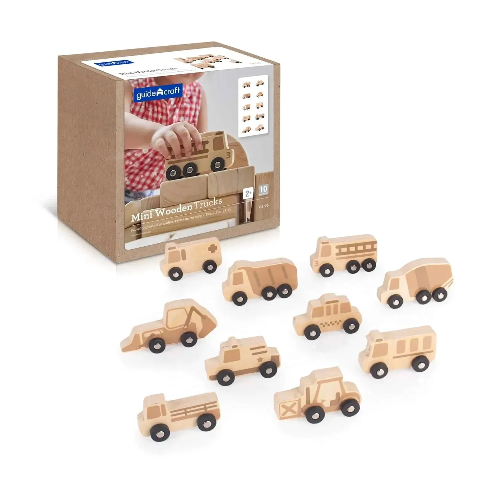 Naturholz-Autos 10er Set | Kleine Holzautos | Dragon Toys_30309_