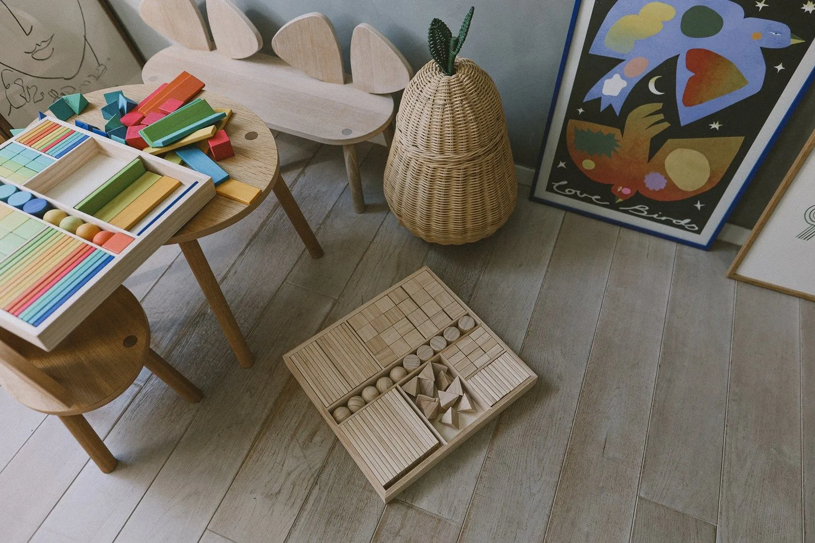 Montessori Holzbaustein-Set Regenbogen 100 teilig_35225 - Regenbogen_