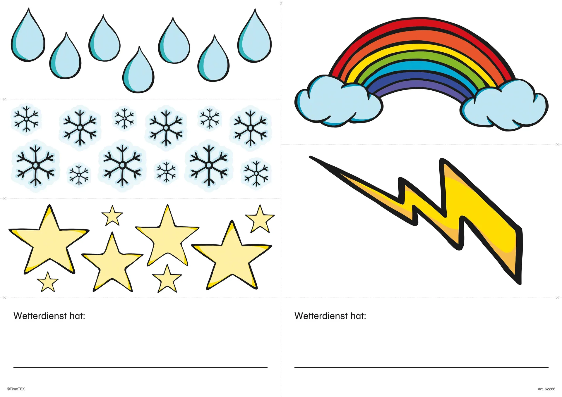 Sticker "Wettersymbole" 6 Stück | Wettersymbole Sticker | Dragon Toys